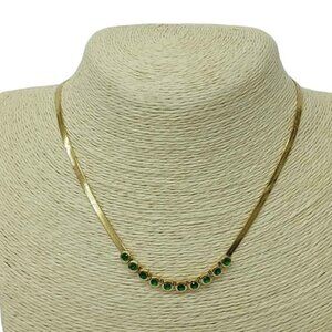 Stainless steel necklaces , New with tags , Color gold and green